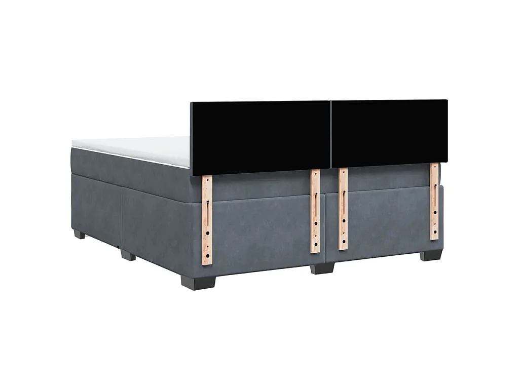 Boxspring met matras fluweel donkergrijs 180x200 cm