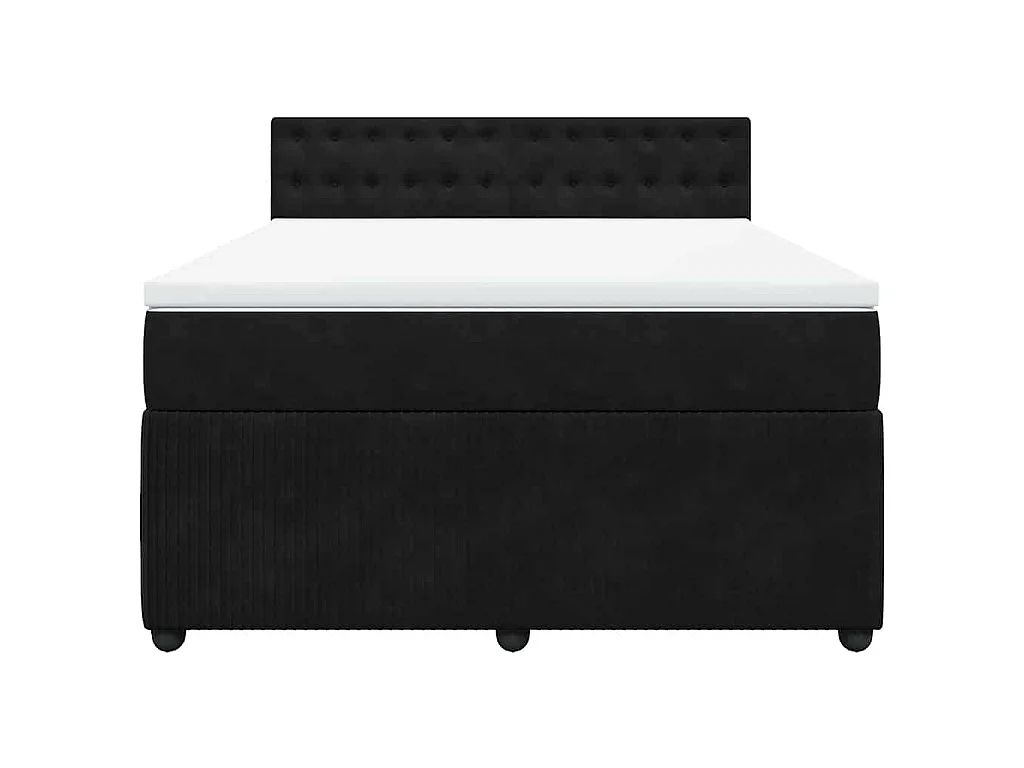 Boxspringbett mit Matratze Schwarz 160x200 cm Samt