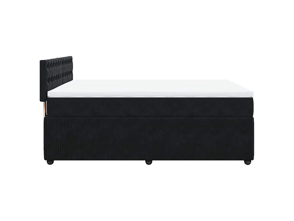 Boxspringbett mit Matratze Schwarz 160x200 cm Samt