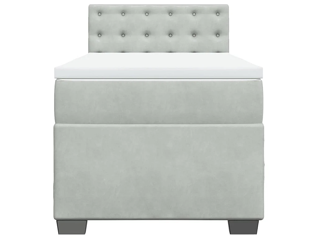 Boxspring met matras fluweel lichtgrijs 80x200 cm