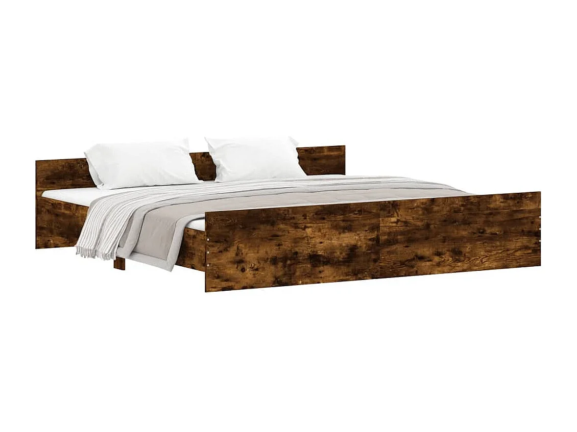 Bedframe met hoofd- en voeteneinde gerookt eiken 180x200 cm