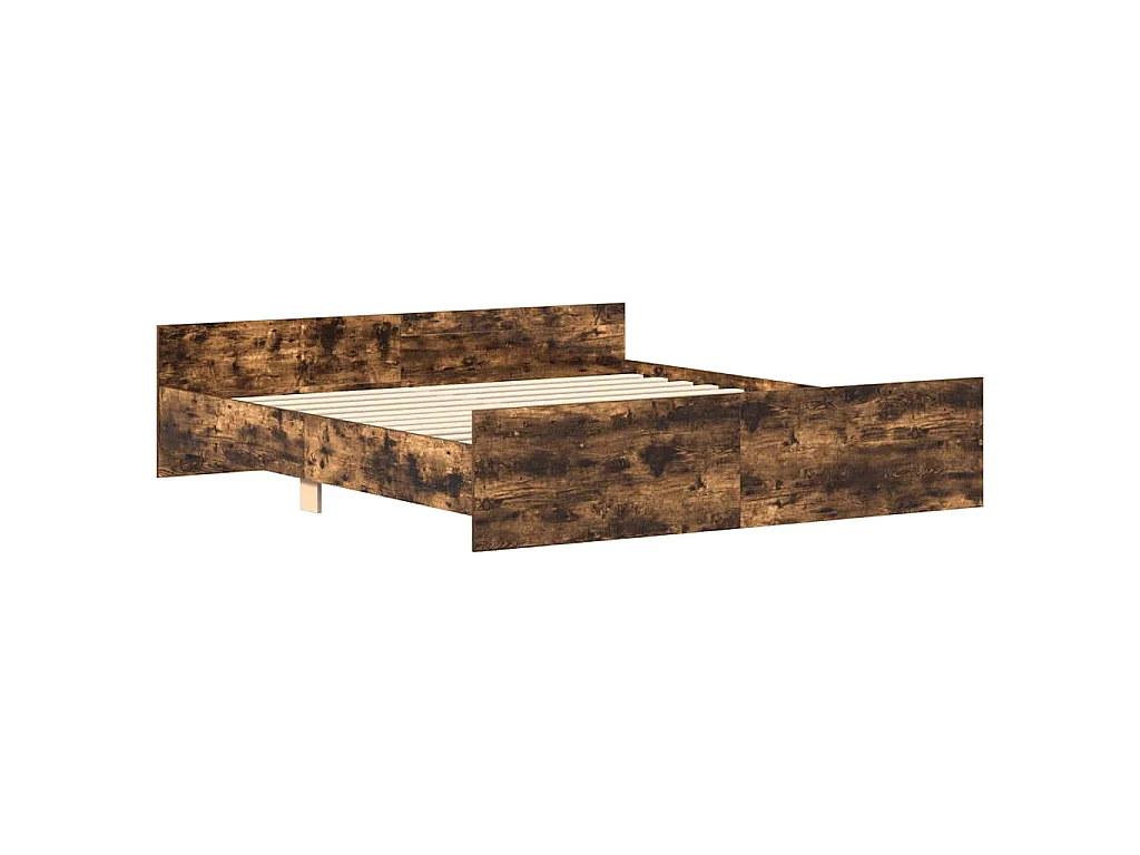 Bedframe met hoofd- en voeteneinde gerookt eiken 180x200 cm