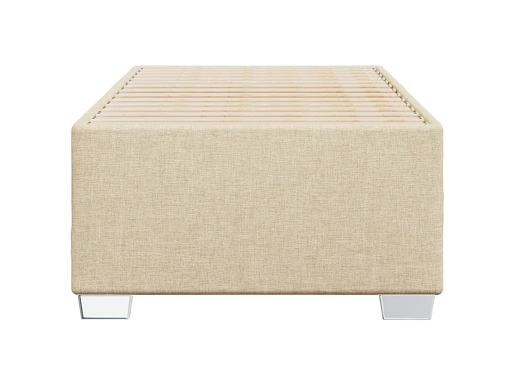 Bettgestell ohne Matratze Creme 100x200 cm Stoff