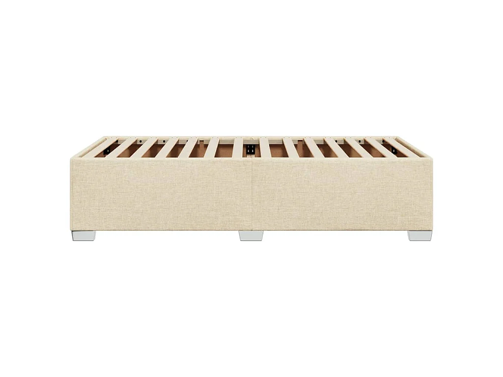 Bettgestell ohne Matratze Creme 100x200 cm Stoff