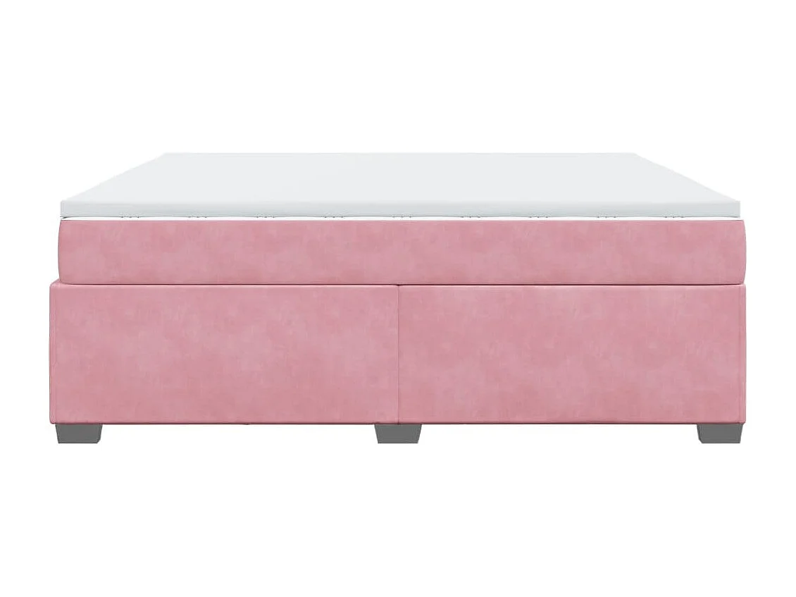 Boxspring met matras fluweel roze 180x200 cm