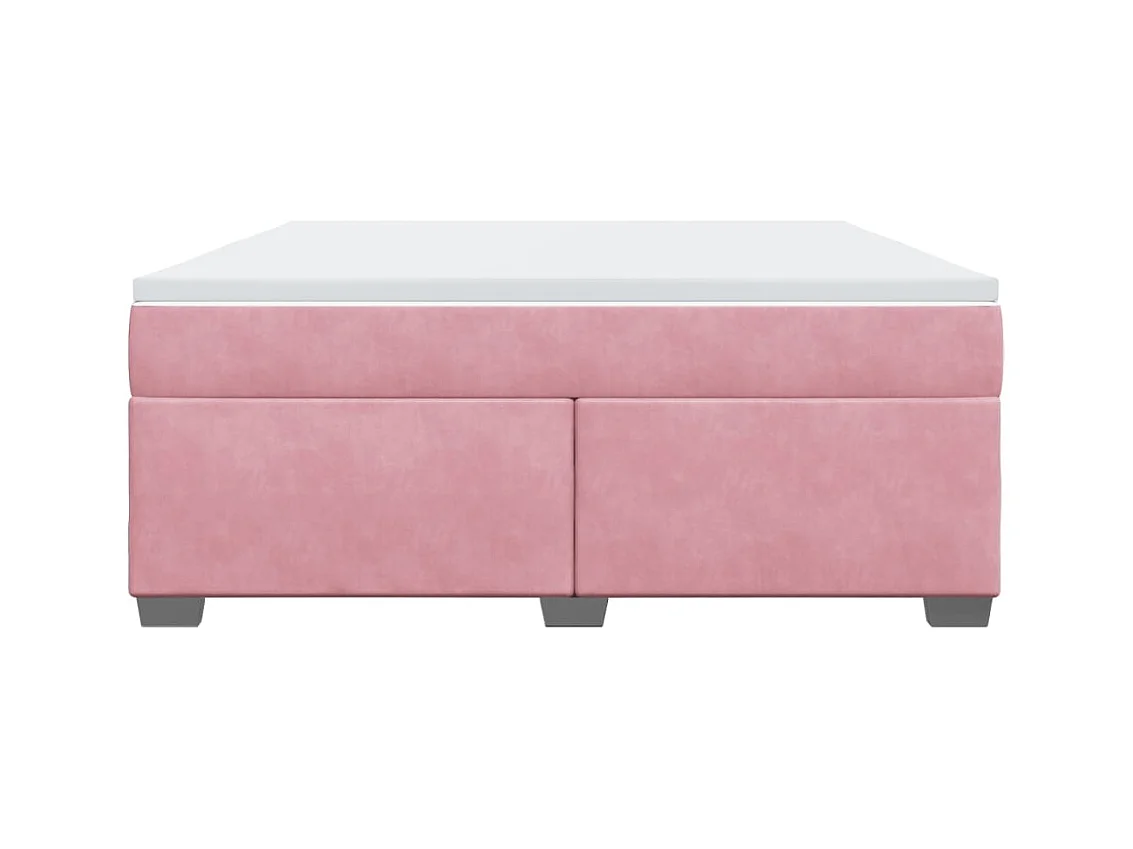 Boxspringbett mit Matratze Rosa 180x200 cm Samt