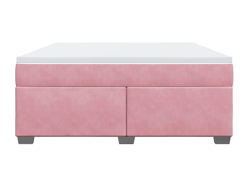Boxspringbett mit Matratze Rosa 180x200 cm Samt