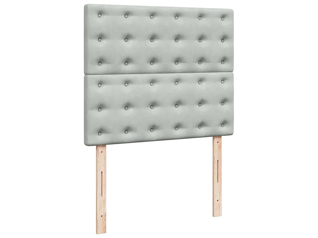 Cama boxspring c/ colchão 120x200 cm veludo cinzento-claro