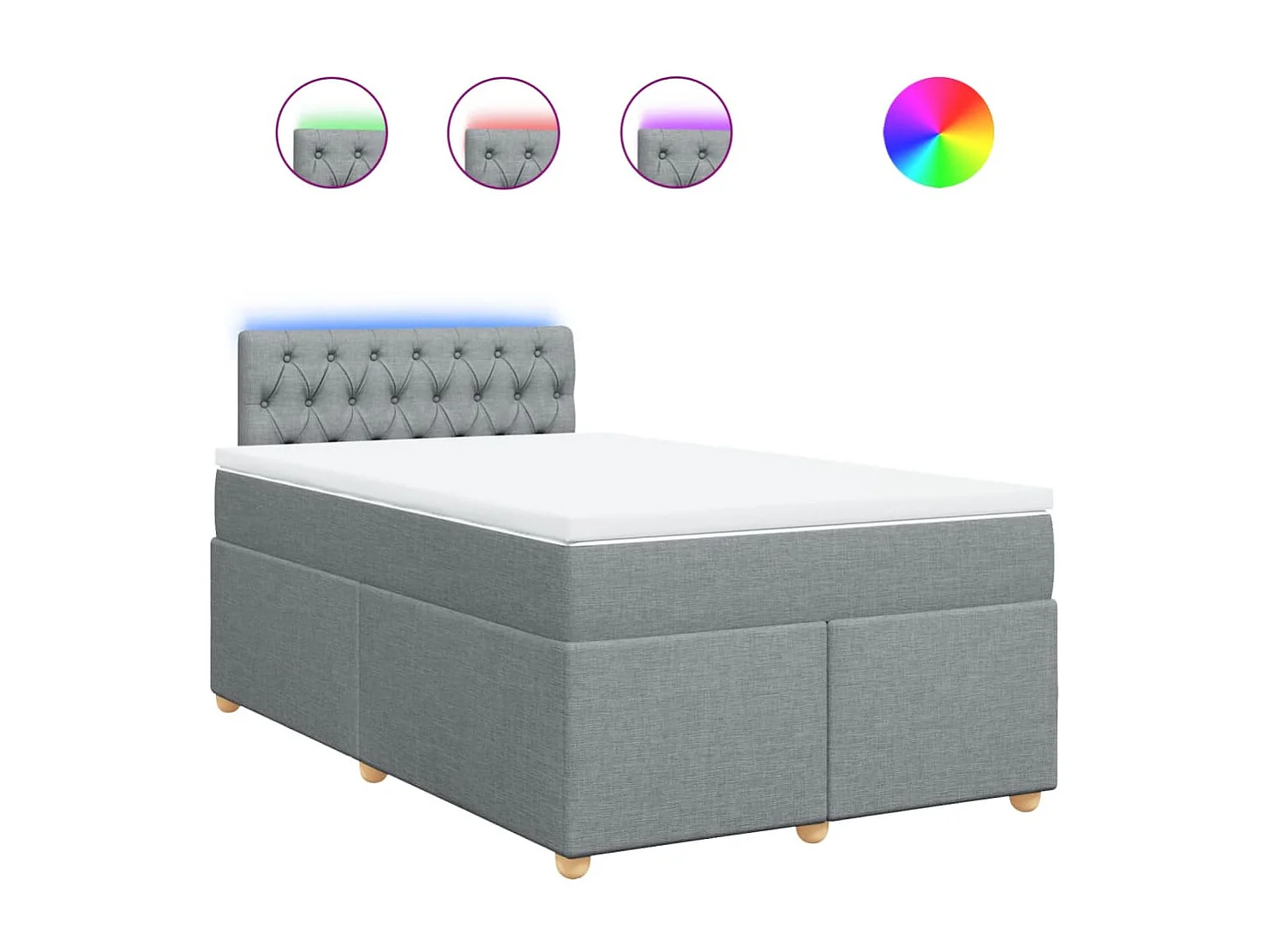 Boxspring met matras stof lichtgrijs 120x200 cm