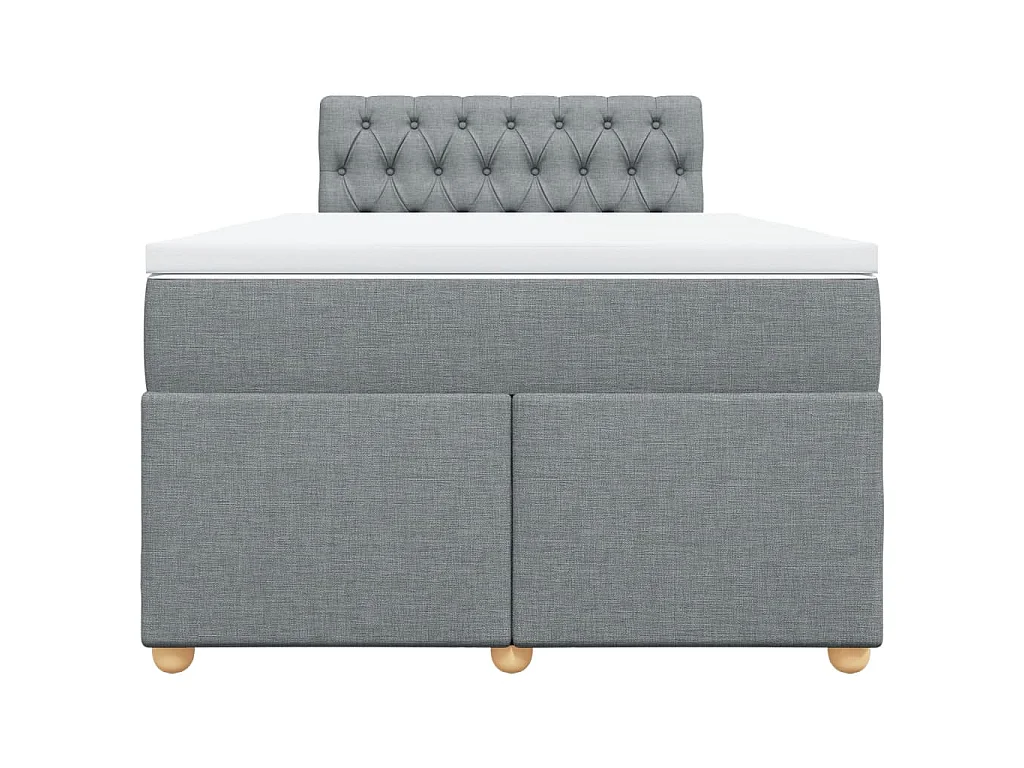 Giroletto a Molle con Materasso Grigio Chiaro 120x200cm Tessuto