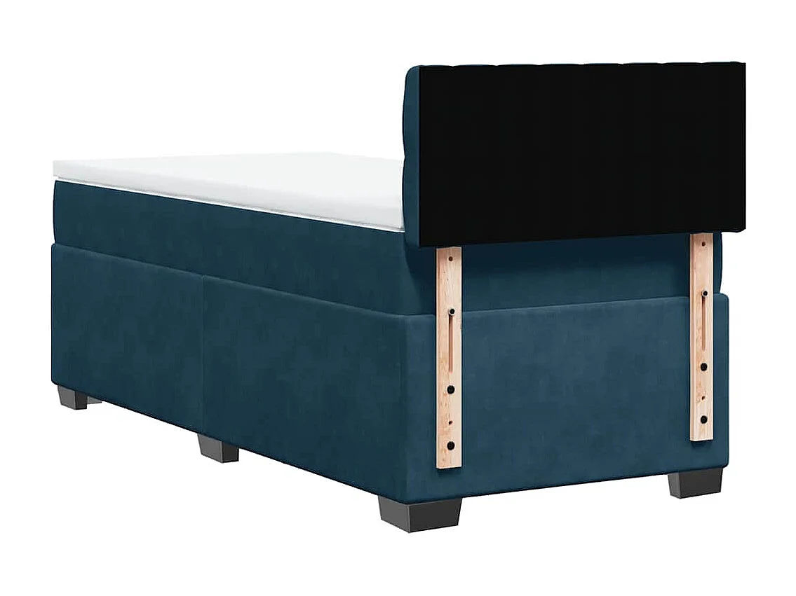Boxspringbett mit Matratze Blau 90x190 cm Samt