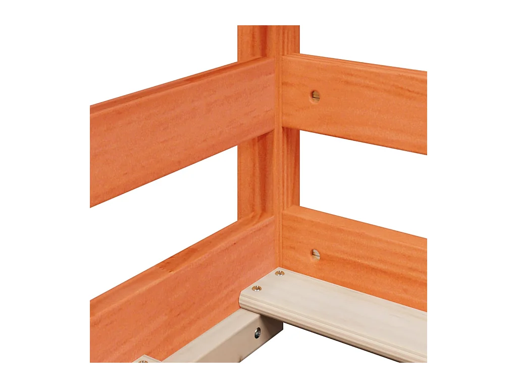 Kinderbed met bedhuis 75x190 cm massief grenenhout wasbruin
