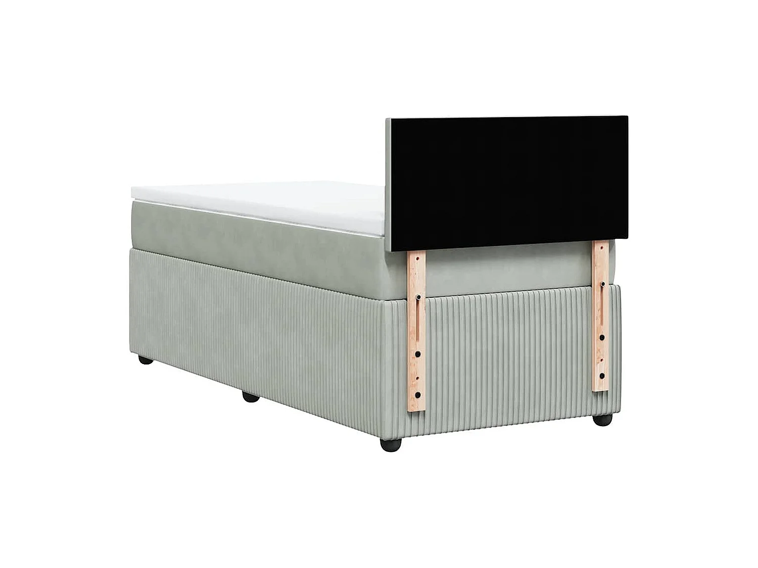 Sommier à lattes de lit et matelas Gris clair 90x200 cm Velours