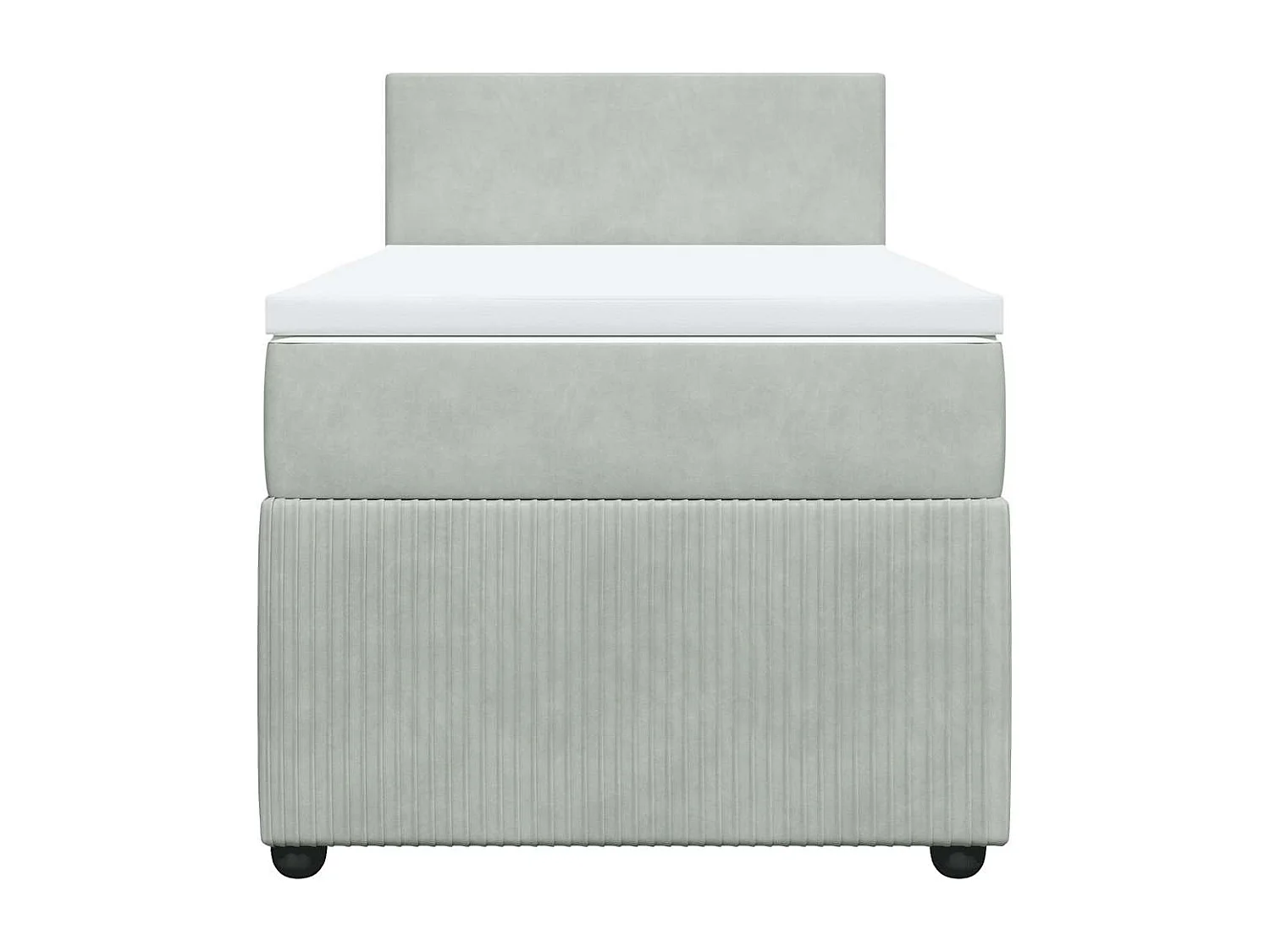Sommier à lattes de lit et matelas Gris clair 90x200 cm Velours