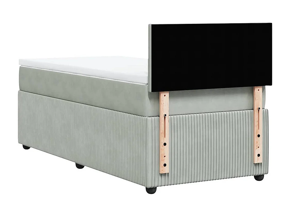 Sommier à lattes de lit et matelas Gris clair 90x200 cm Velours