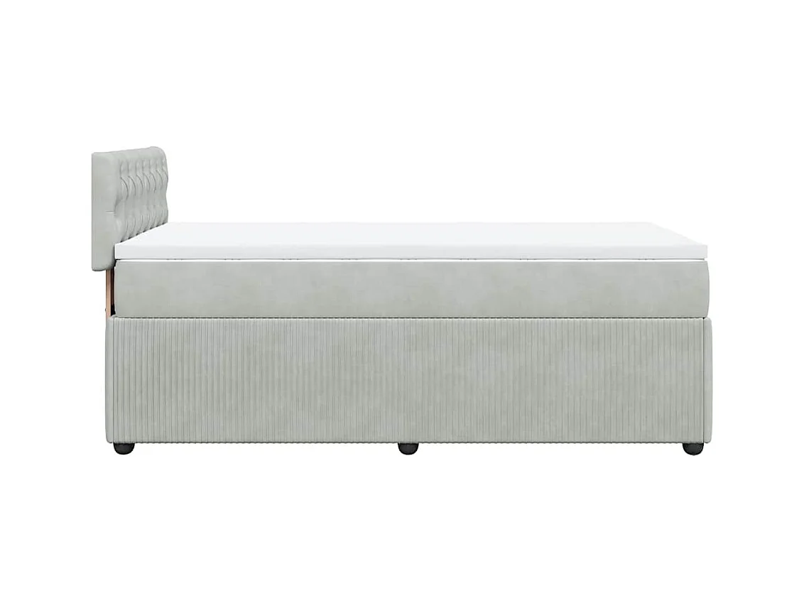 Sommier à lattes de lit et matelas Gris clair 100x200cm Velours
