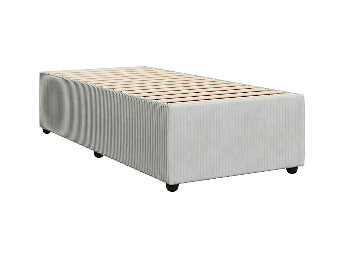 Sommier à lattes de lit et matelas Gris clair 100x200cm Velours