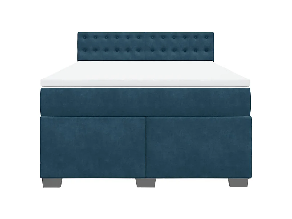 Boxspring met matras fluweel blauw 160x200 cm