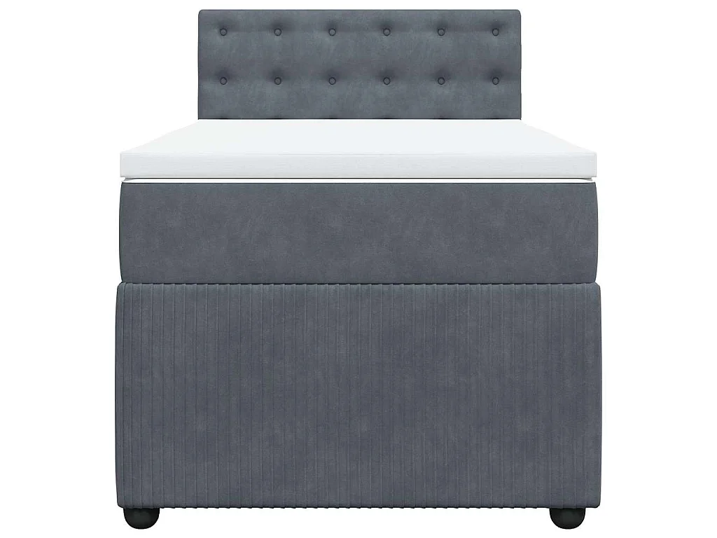 Boxspring met matras fluweel donkergrijs 90x190 cm