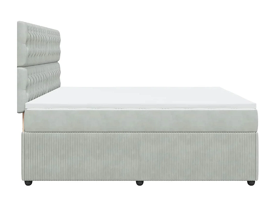 Sommier à lattes de lit et matelas Gris clair 200x200cm Velours