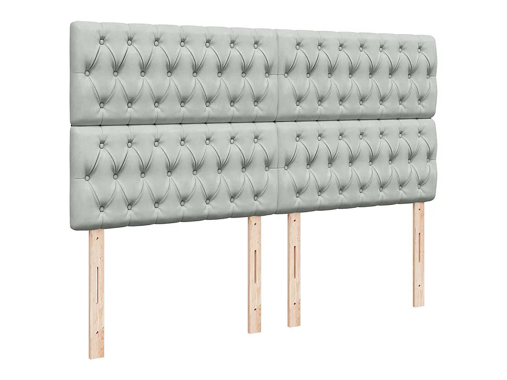 Boxspring met matras fluweel lichtgrijs 200x200 cm