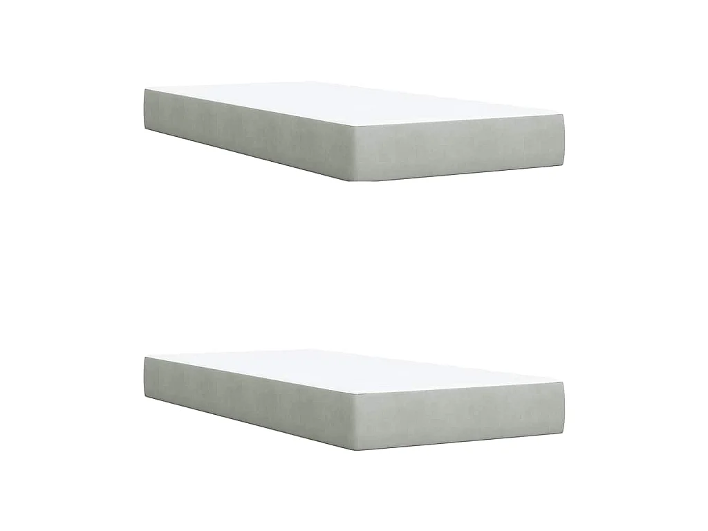 Giroletto a Molle con Materasso Grigio Chiaro 200x200cm Velluto