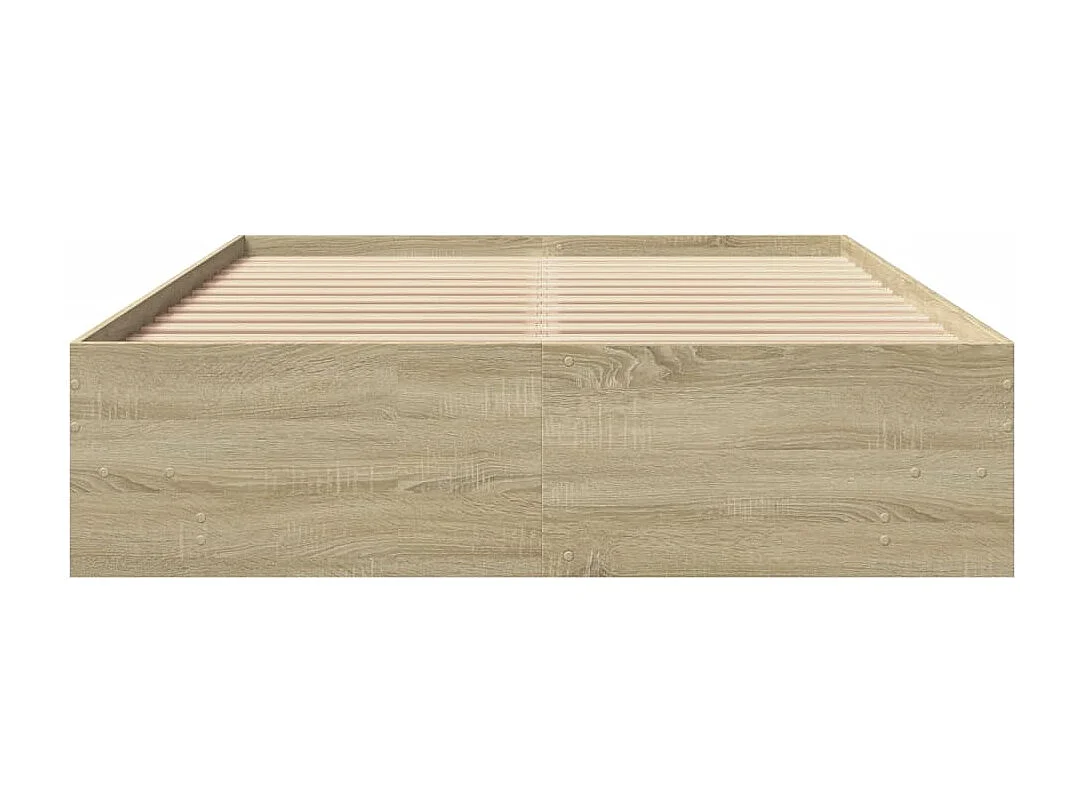 Cadre de lit sans matelas chêne sonoma 140x190 cm