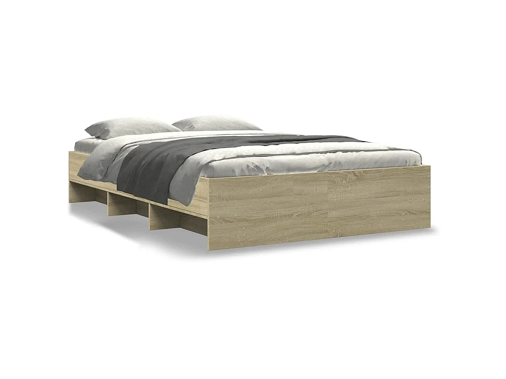 Cadre de lit sans matelas chêne sonoma 140x190 cm