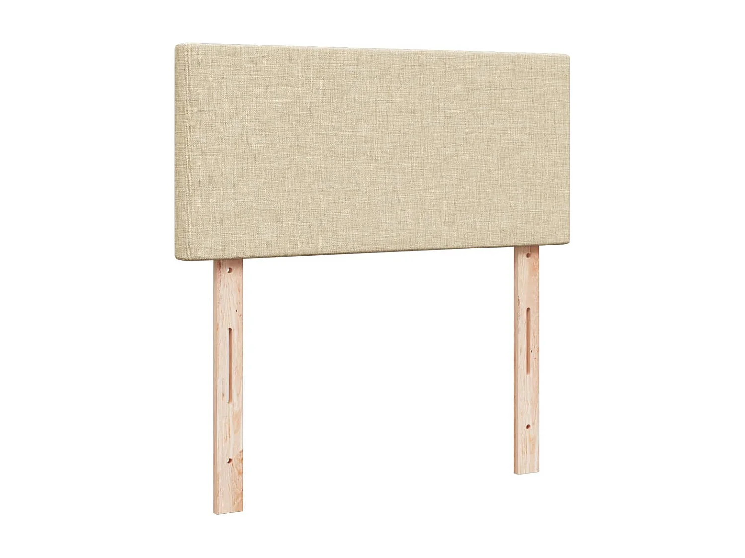 Cama box spring con colchón tela color crema 90x190 cm