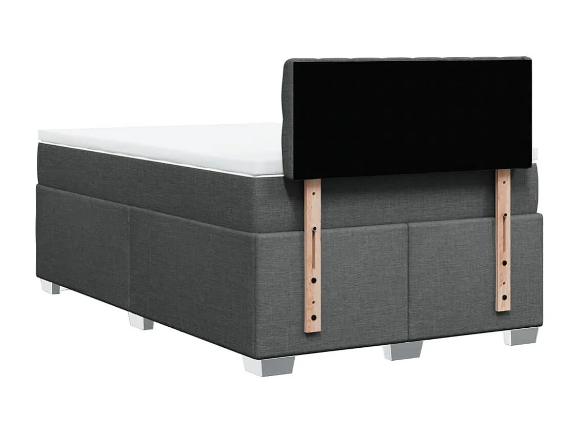 Sommier à lattes de lit avec matelas Gris foncé 120x200cm Tissu