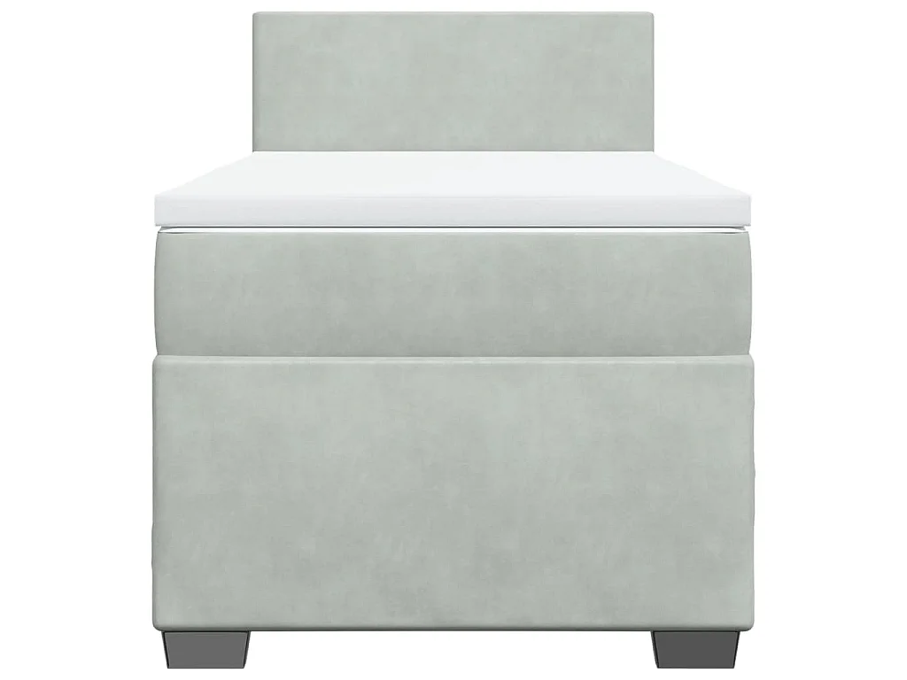 Boxspringbett mit Matratze Hellgrau 100x200 cm Samt