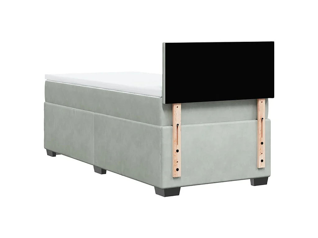 Boxspringbett mit Matratze Hellgrau 100x200 cm Samt