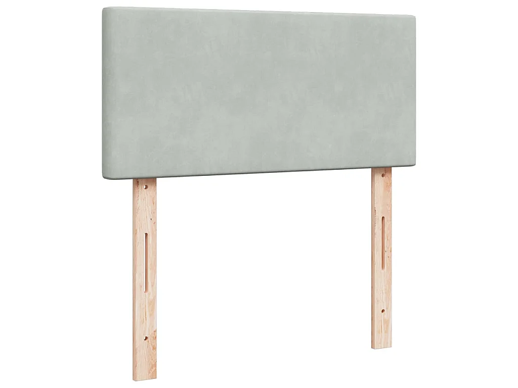 Boxspringbett mit Matratze Hellgrau 100x200 cm Samt