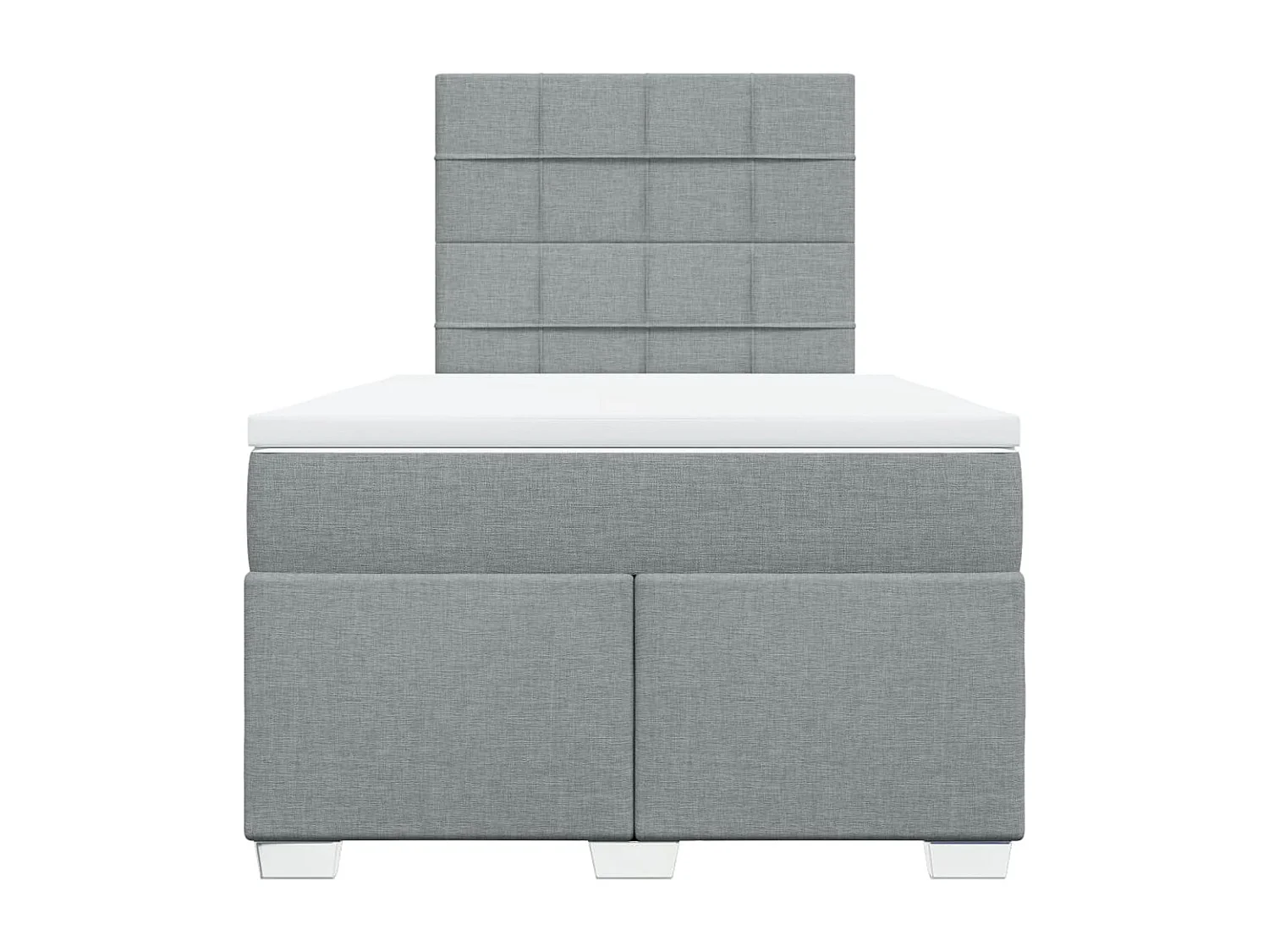 Sommier à lattes de lit avec matelas Gris clair 120x200cm Tissu
