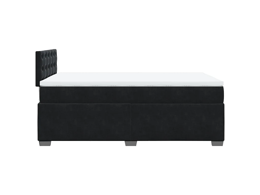 Sommier à lattes de lit avec matelas noir 120x190 cm velours