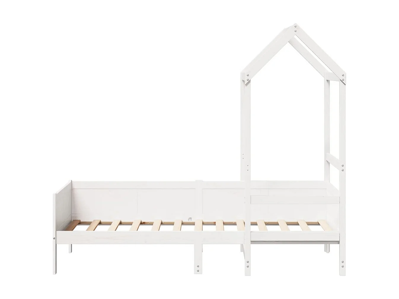 Slaapbank met bedhuis 90x190 cm massief grenenhout wit