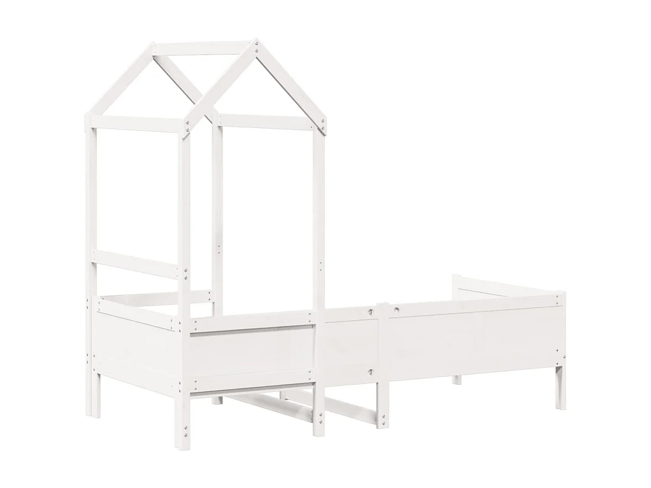 Slaapbank met bedhuis 90x190 cm massief grenenhout wit