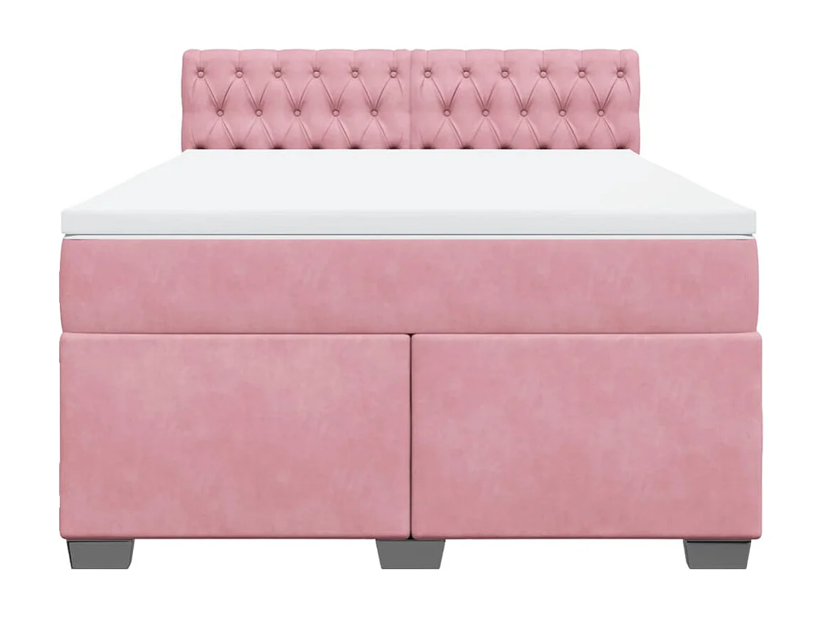 Sommier à lattes de lit avec matelas Rose 140x190 cm Velours