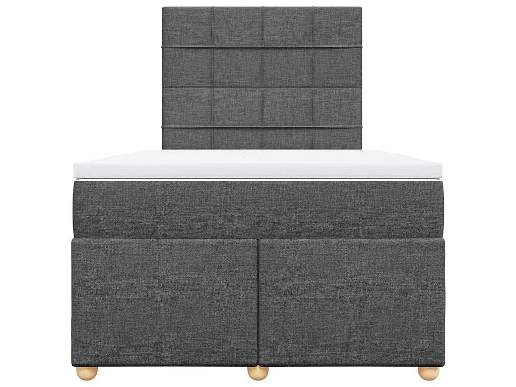 Sommier à lattes de lit avec matelas gris foncé 120x190cm tissu