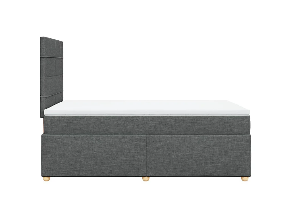 Sommier à lattes de lit avec matelas gris foncé 120x190cm tissu