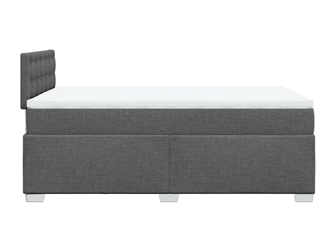 Cama boxspring com colchão 120x190 cm tecido cinzento-escuro
