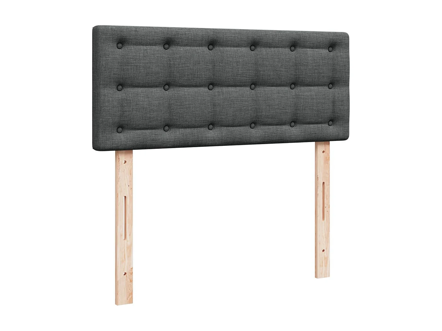 Cama box spring con colchón tela gris oscuro 120x190 cm