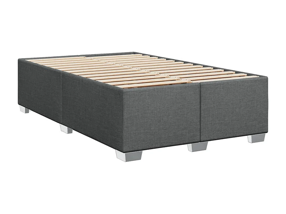 Cama box spring con colchón tela gris oscuro 120x190 cm