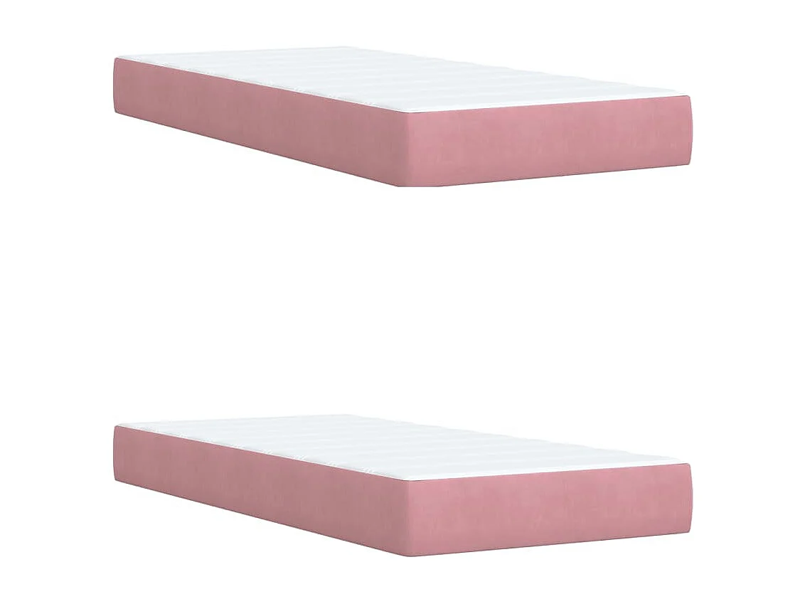 Boxspring met matras fluweel roze 200x200 cm