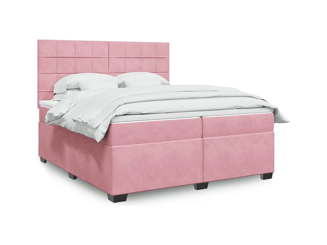 Sommier à lattes de lit avec matelas Rose 200x200 cm Velours