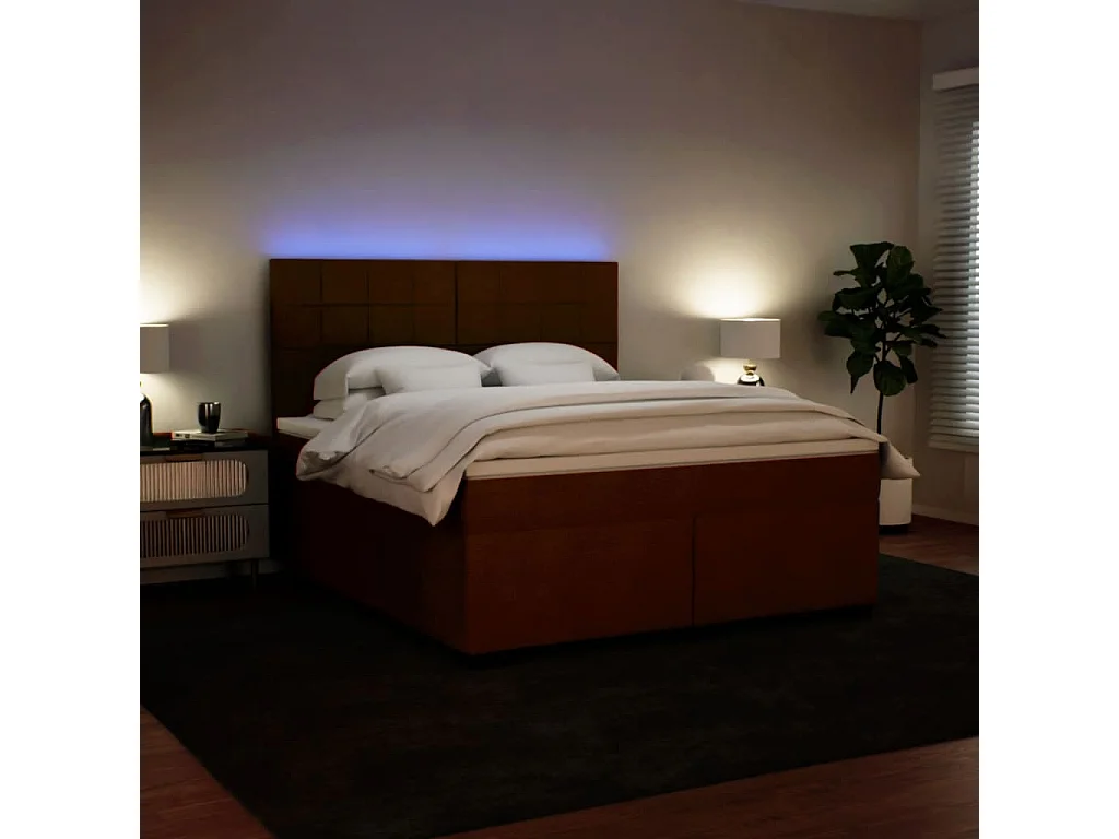 Cama box spring con colchón terciopelo rosa 200x200 cm