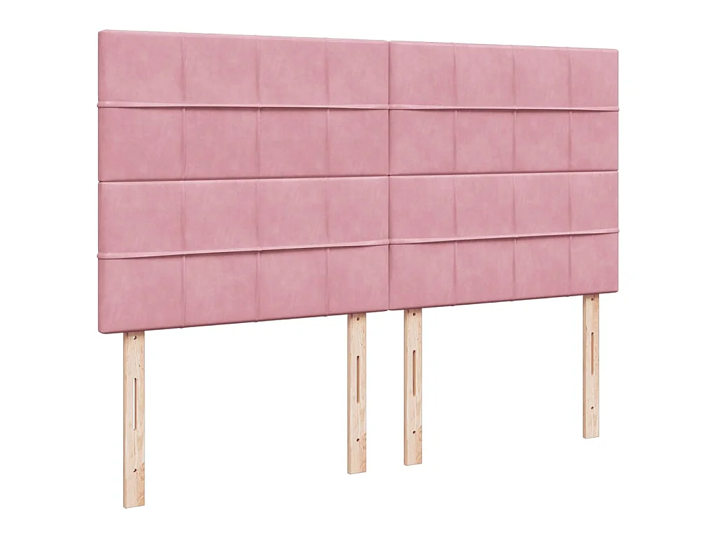Cama box spring con colchón terciopelo rosa 200x200 cm