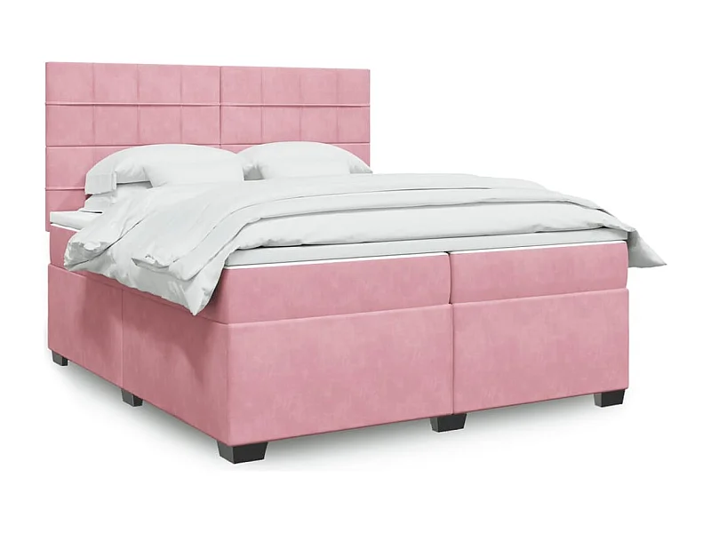 Sommier à lattes de lit avec matelas Rose 200x200 cm Velours