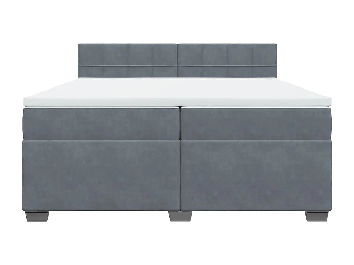 Sommier à lattes de lit et matelas Gris foncé 200x200cm Velours