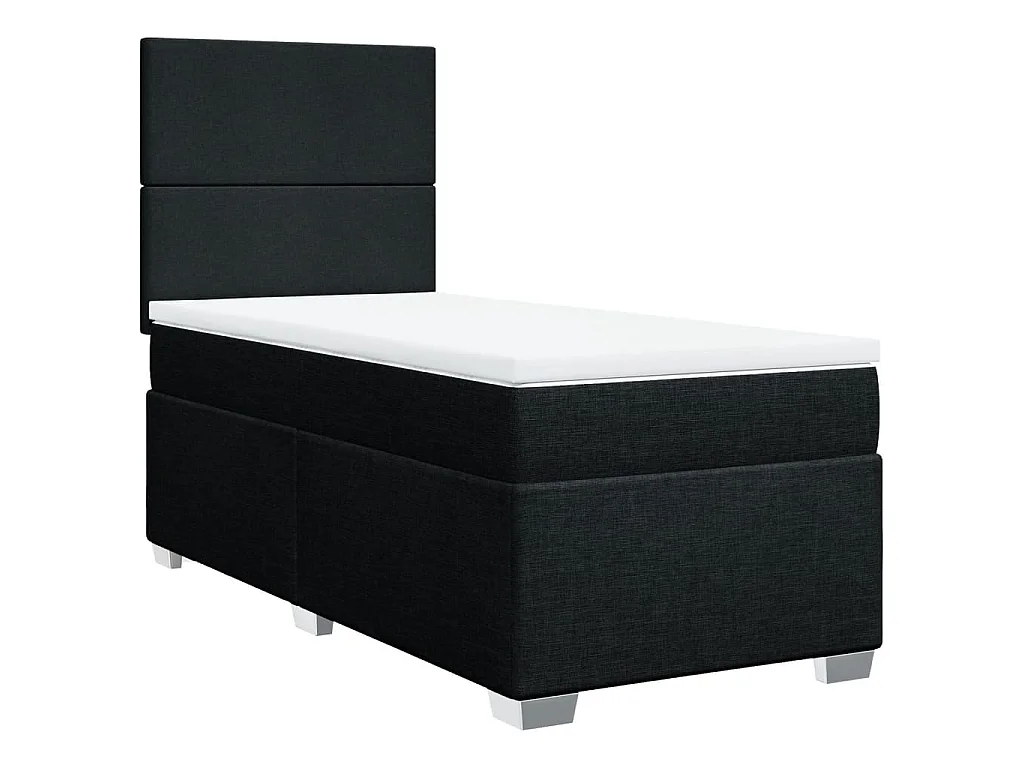 Boxspringbett mit Matratze Schwarz 100x200 cm Stoff